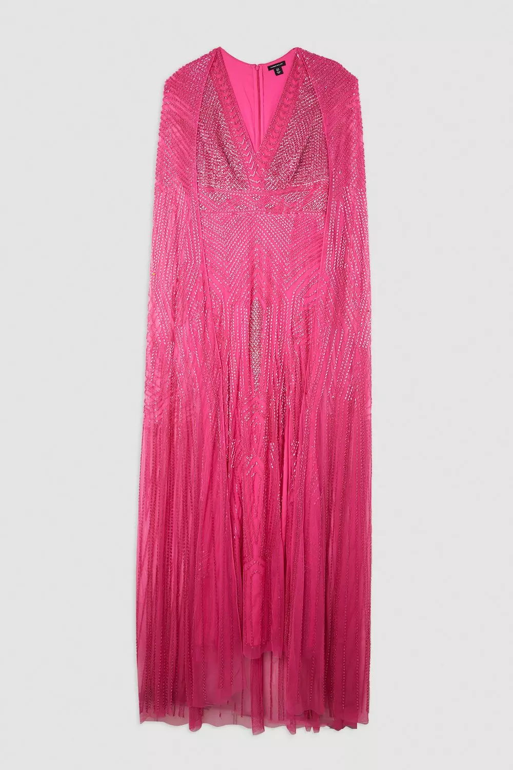 Premium Embellished Caped Maxi Dress | Karen Millen